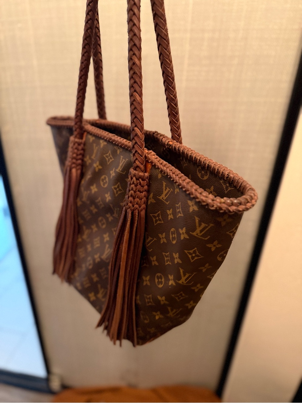 Louis Vuitton Brown Monogram Tassel Tote - Vintage Boho Bags - Picture 2 of 6